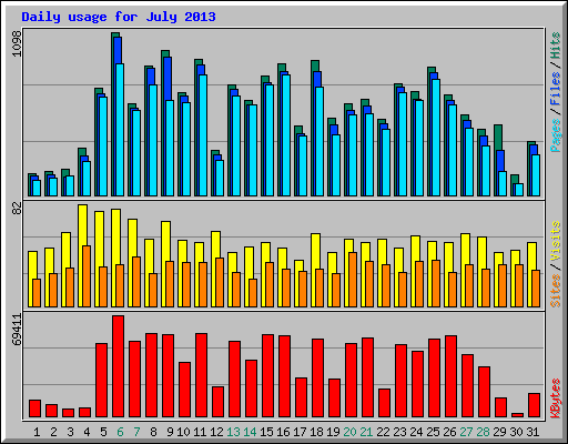 Daily usage for July 2013