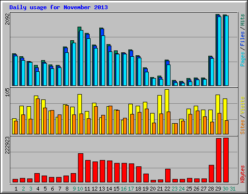Daily usage for November 2013