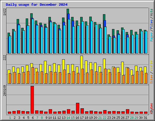 Daily usage for December 2024