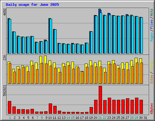 Daily usage for June 2025