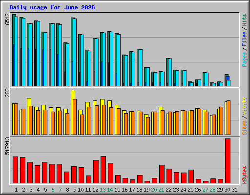 Daily usage for June 2026