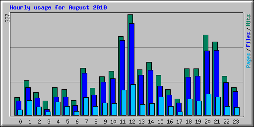 Hourly usage for August 2010