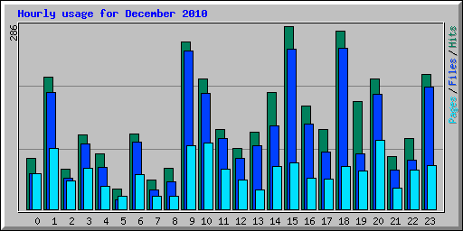 Hourly usage for December 2010