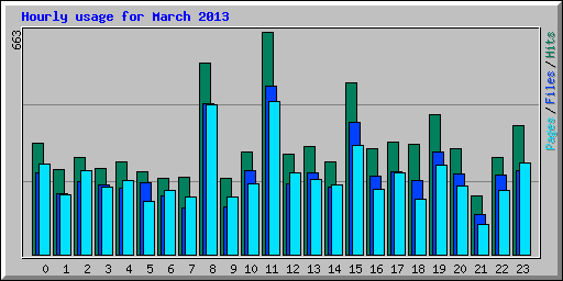 Hourly usage for March 2013