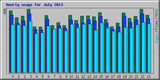 Hourly usage for July 2013