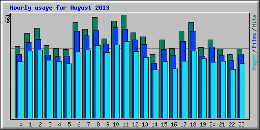 Hourly usage for August 2013