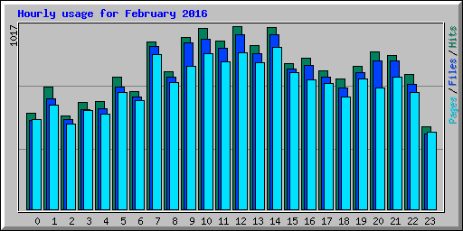 Hourly usage for February 2016