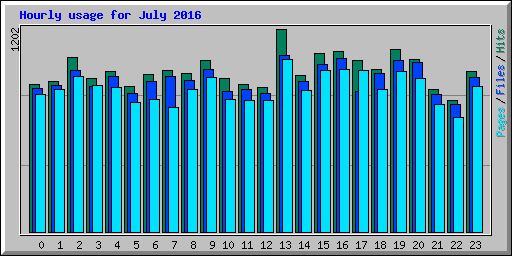 Hourly usage for July 2016